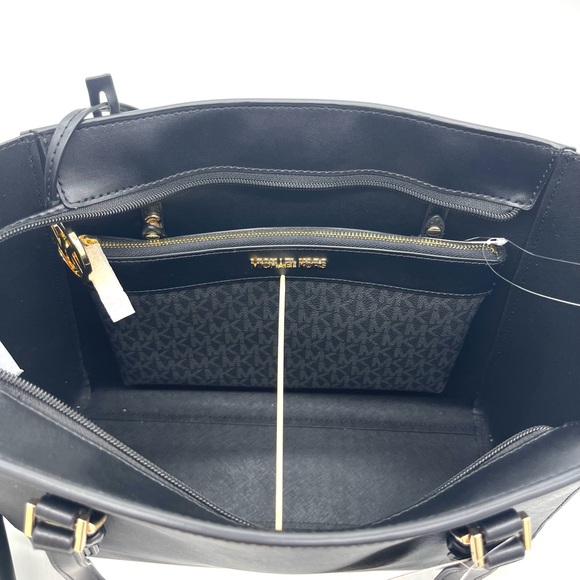 Michael Kors Large Charlotte 3 in 1 Tote Bag Black - Picture 4 of 16